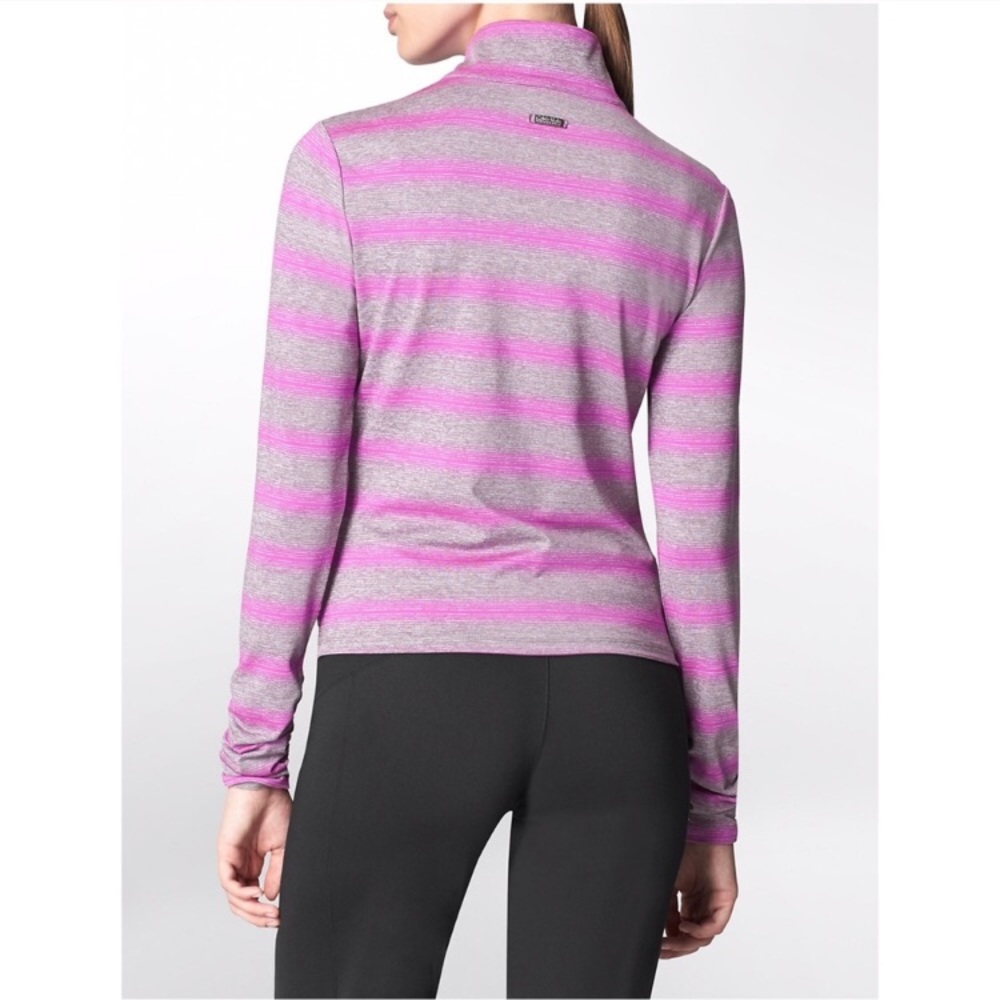 {Calvin Klein} Performance Stripe Ruched Jacket - Picture 2 of 8